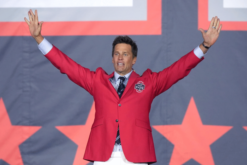 Tom Brady working as an NFL analyst after retirement